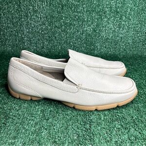 Stacy Adams Off White Slip-On Leather Loafers Shoes Mens Size 12 M